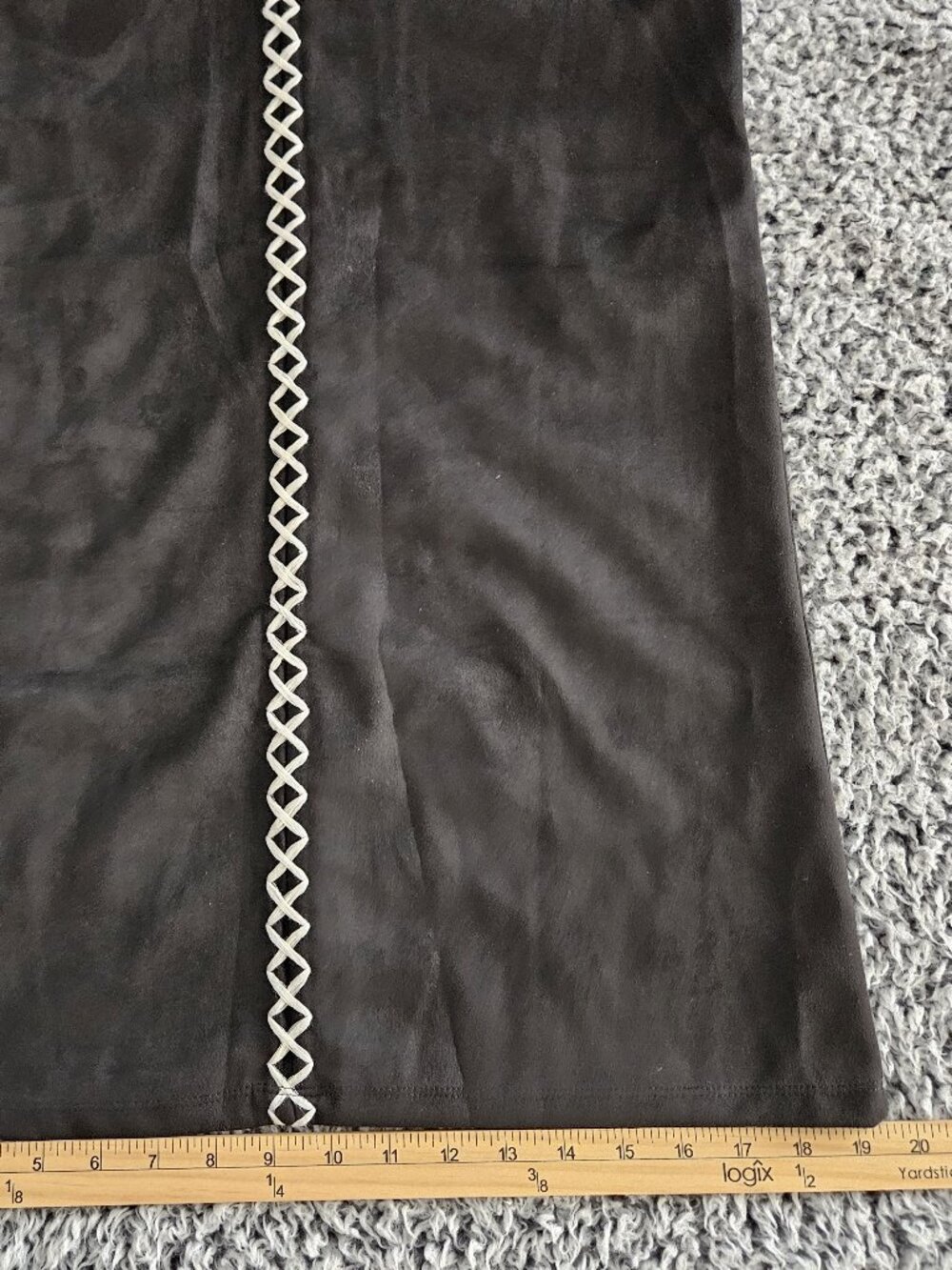 Zara Black Mini Dress M Medium Shift Faux Suede Short Sleeve V-Neck Minimalist - Picture 11 of 12